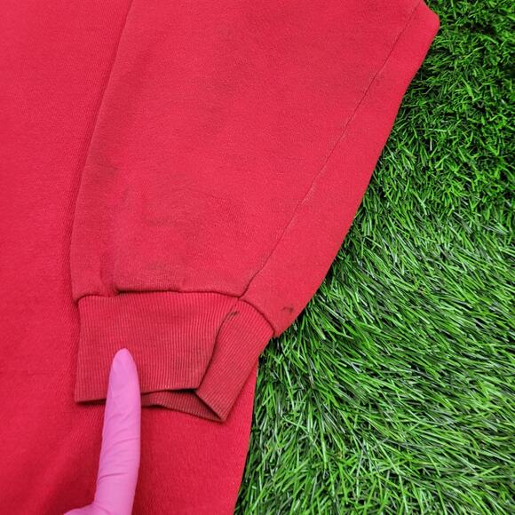 Vintage 90s LEE US-Eagle Truck Sweatshirt 2XL 28x28 Boxy Red - Picture 10 of 16